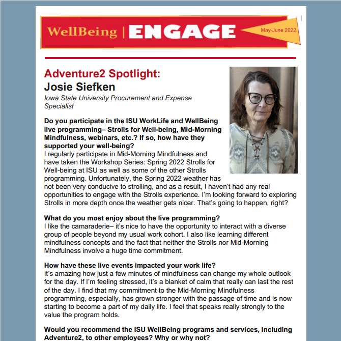 Engage Newsletter Front Page