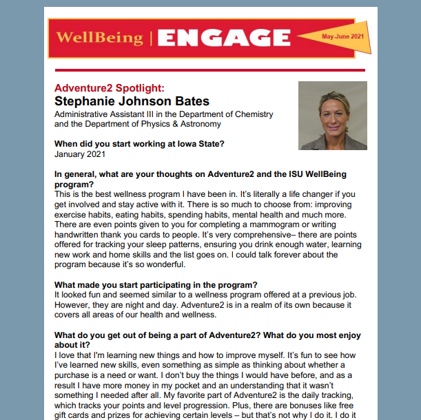 Engage Newsletter Front Page