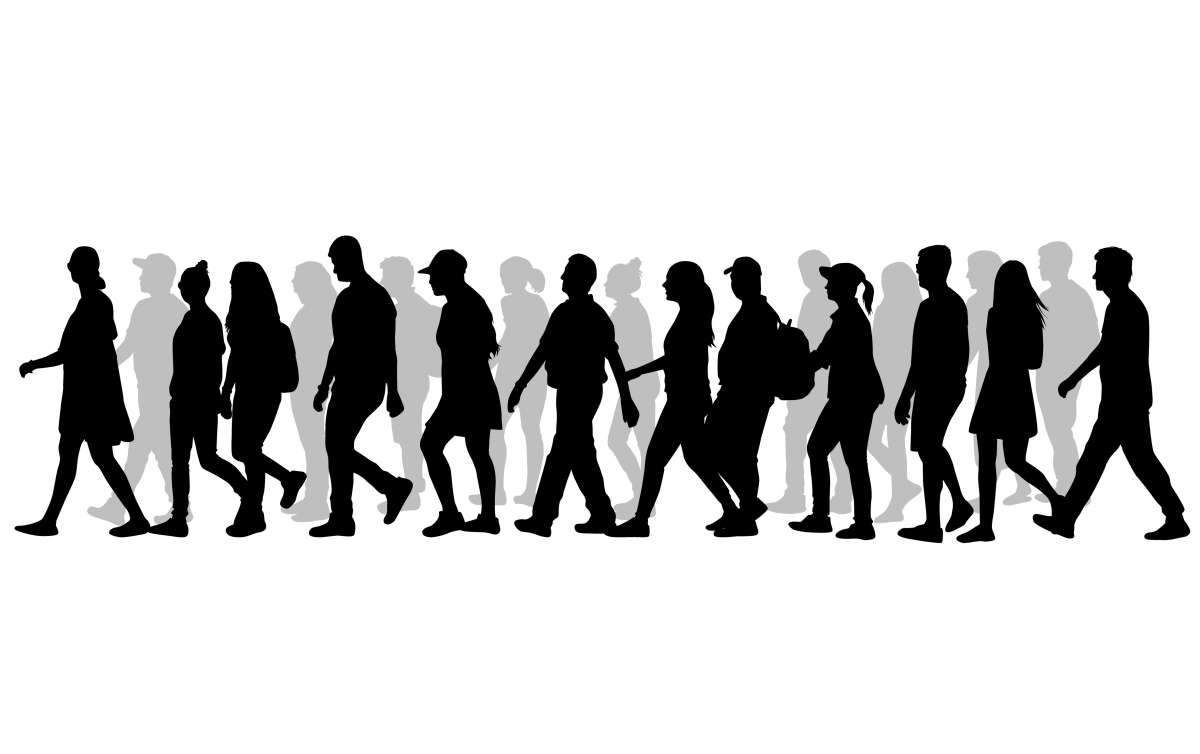 Silhouettes Walking