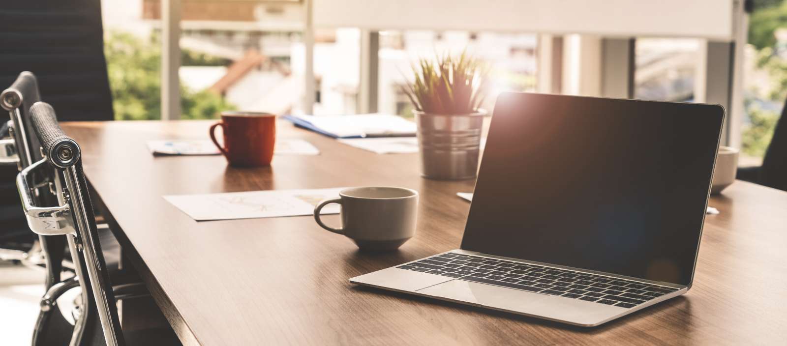 Desk with coffee